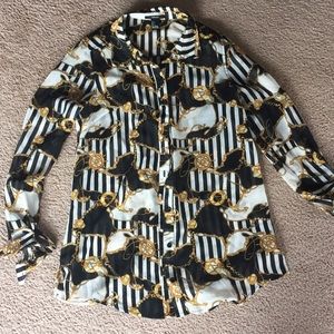 Sheer button down blouse